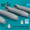 RESKIT RS72-0598 BLU-1B (750lb) napalm bombs finned MXU-469/B (4 pcs) (A-1, A-4, A-7, A-26K, B-57, F-100) (3D Printed) (1/72)